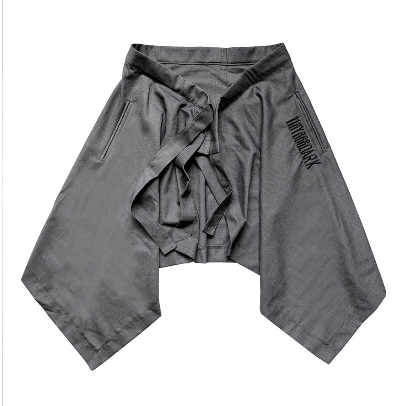 Asymmetric Waist Skirt with Multi-Layered Waist Detail | PHYLIA