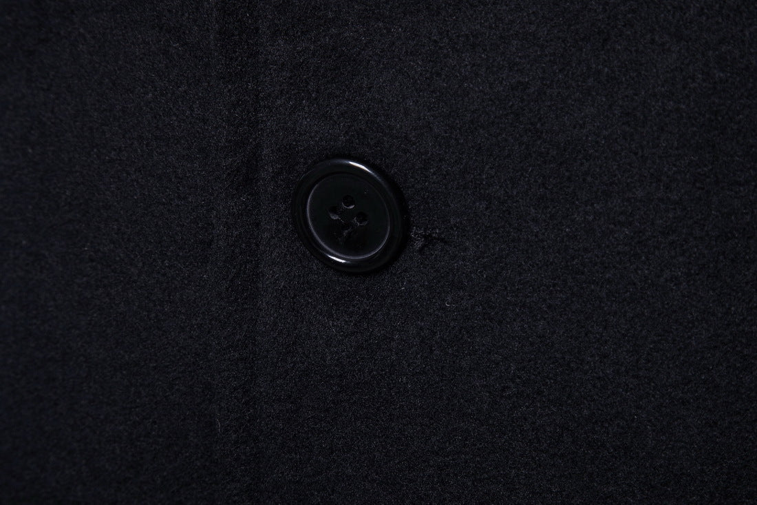 Woolen Trench Coat with Irregular Hem | PHYLIA