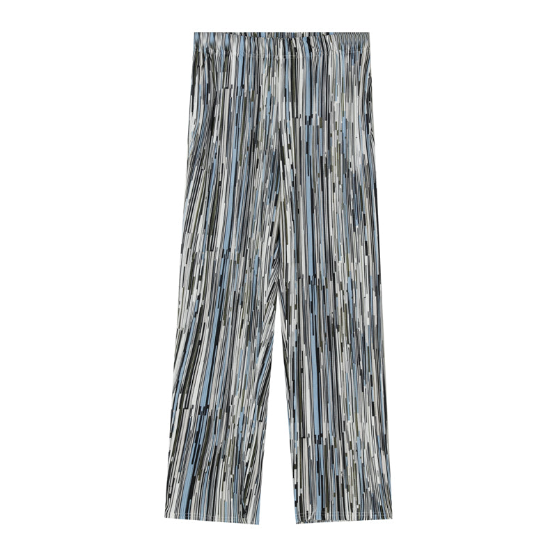 Ink-Pleated Draped Loose Straight-Leg Pants | PHYLIA