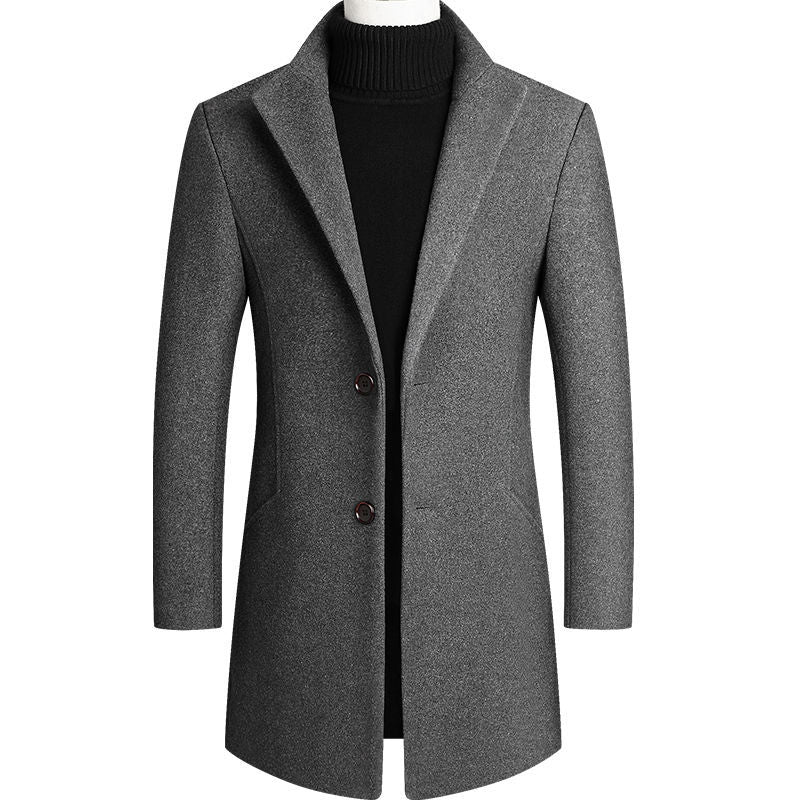 Stylish Medium-Length Leisure Wool Jacket | PHYLIA