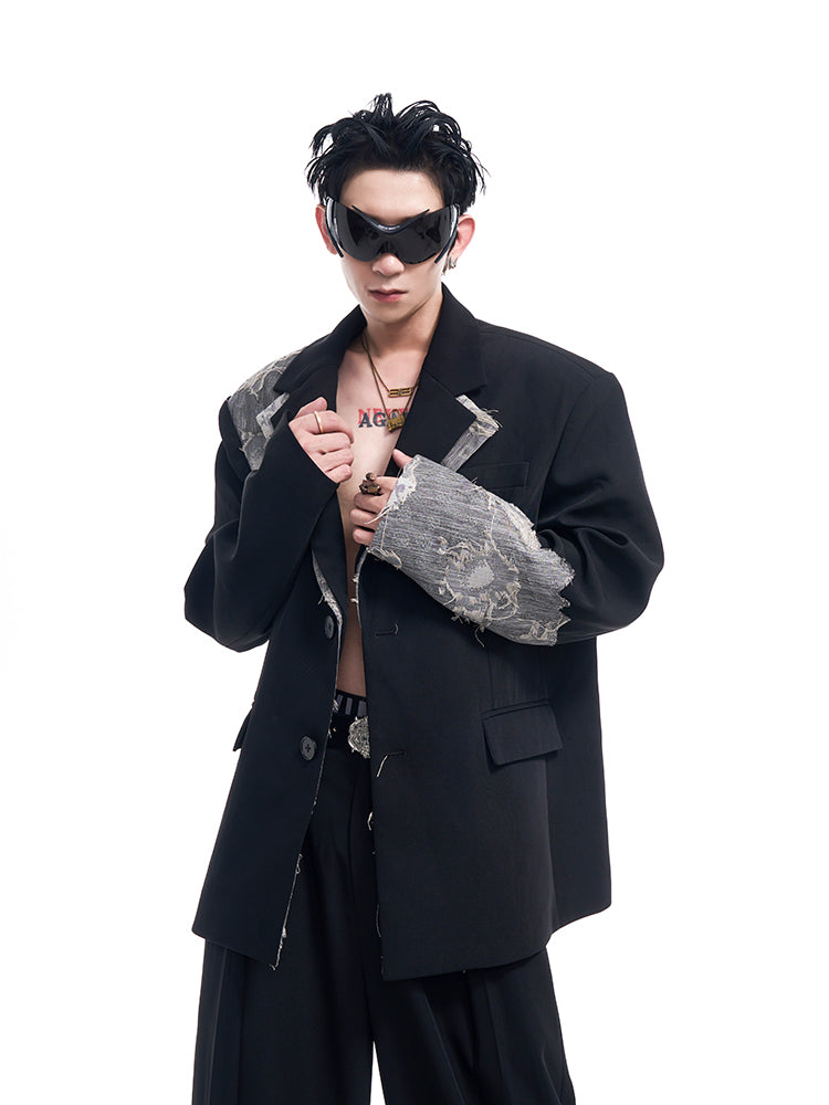 Lace Stitching Suit Jacket | PHYLIA