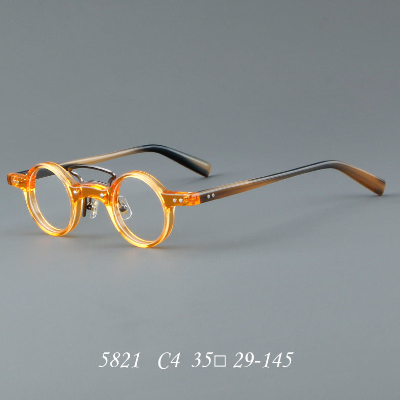 Retro Small Round Rim Plate Fashion Glasses | PHYLIA