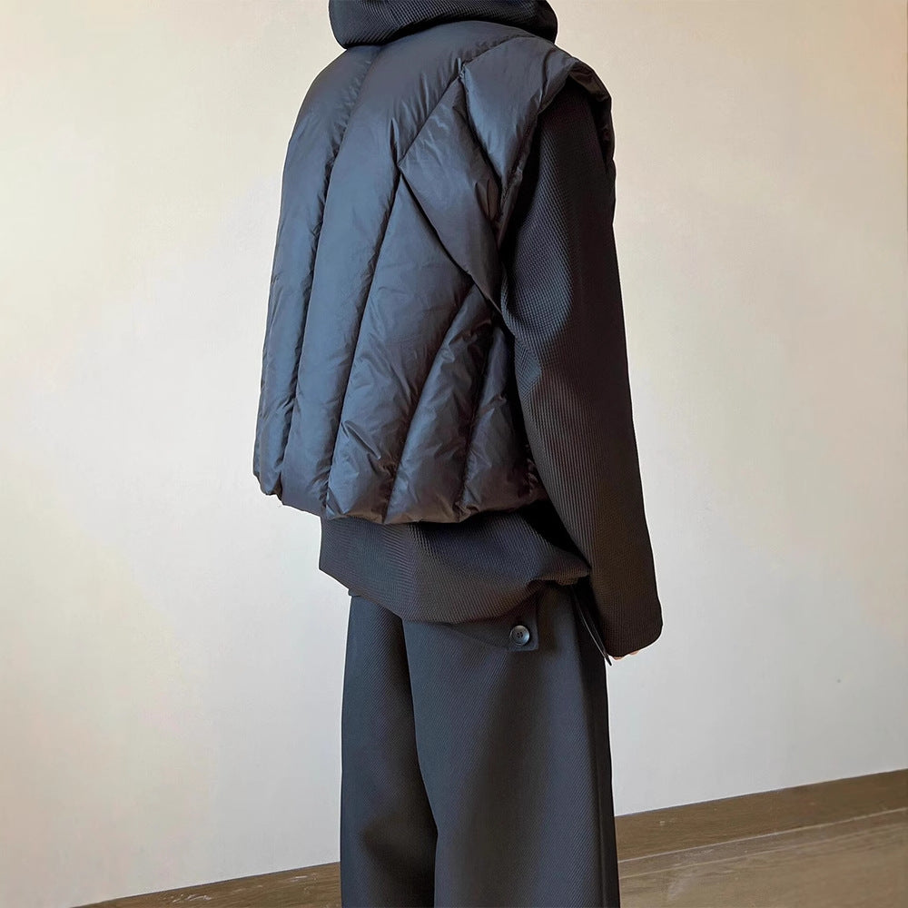 Irregular Vest-Style Thickened Cotton Padded Coat | PHYLIA