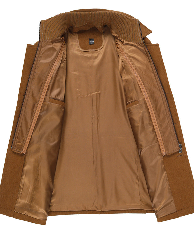 Slim Thickened Wool Trench Coat | PHYLIA