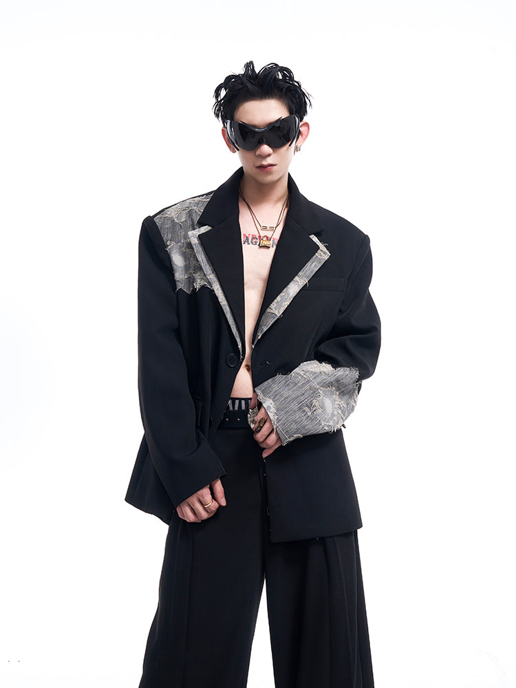 Lace Stitching Suit Jacket | PHYLIA