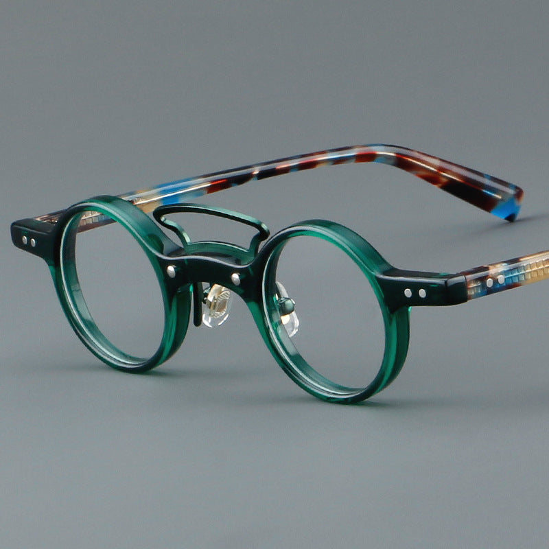 Retro Small Round Rim Plate Fashion Glasses | PHYLIA
