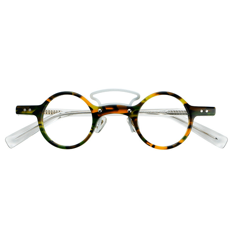 Retro Small Round Rim Plate Fashion Glasses | PHYLIA