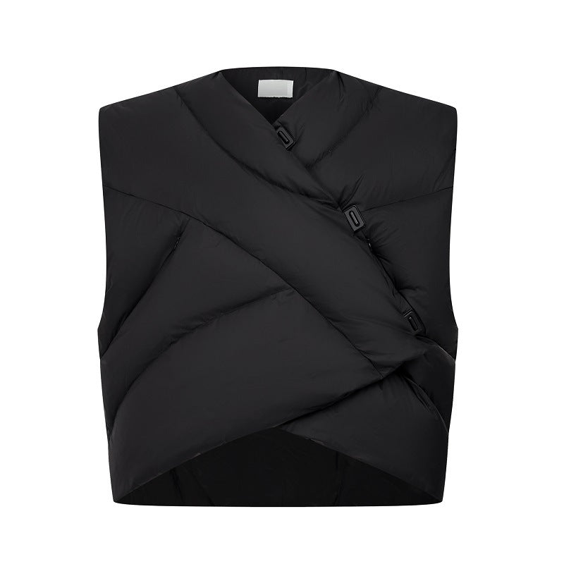 Irregular Vest-Style Thickened Cotton Padded Coat | PHYLIA