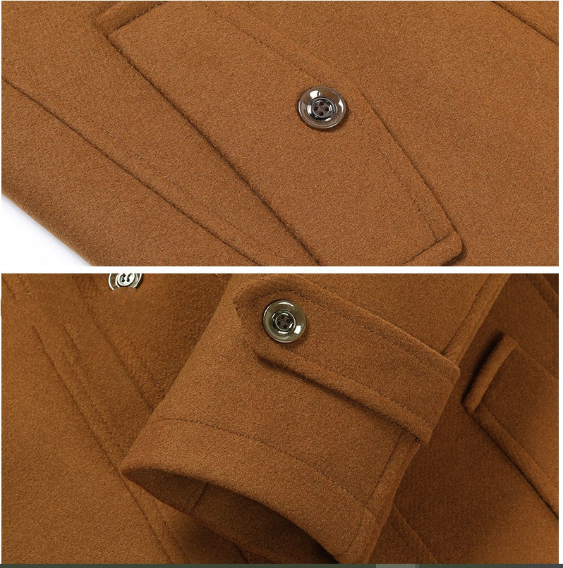 Slim Thickened Wool Trench Coat | PHYLIA