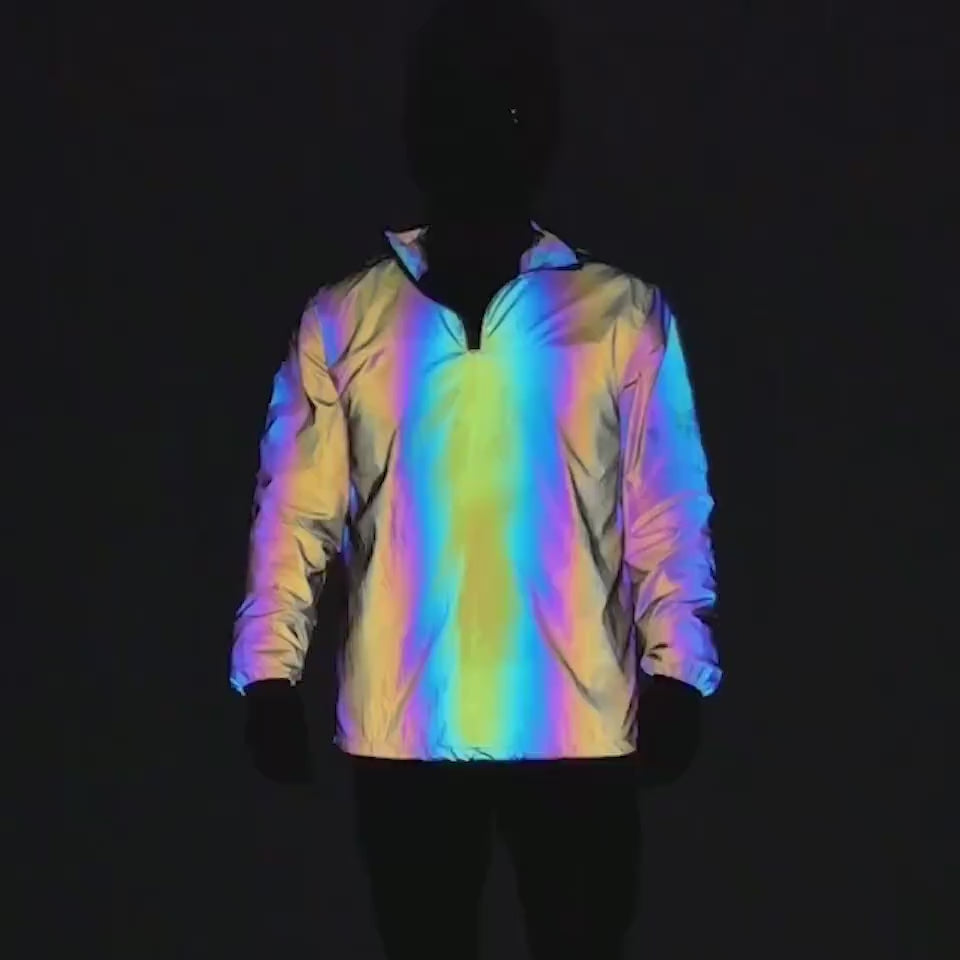 Rainbow Luminous Windbreaker Plus Size Jacket